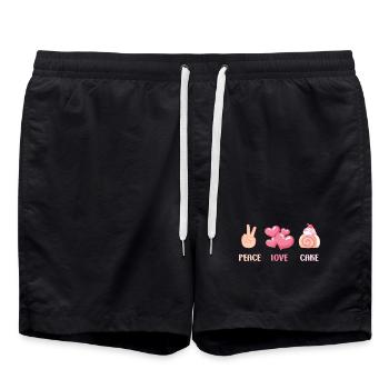 Pastry Lover Peace Love Cake Gift Idea - Badeshorts - Schwarz - Vorne - AI Model Male 185 light (185cm)
