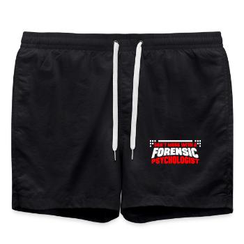 Don ́t Mess With Professional Forensic Gift - Swim Trunks - black - Front - AI Model Male 185 light (185cm)