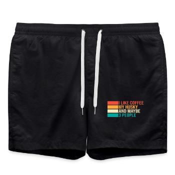 Café Husky - Short de bain - noir - Devant - AI Model Male 185 light (185cm)