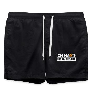 Ich hab's dir ja gesagt lustige Bitcoin Sprüche - Badeshorts - Schwarz - Vorne - AI Model Male 185 light (185cm)
