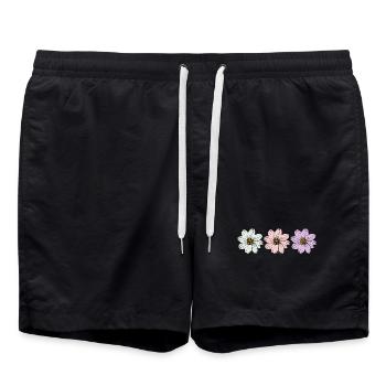 Flower pastel flower flowers pastel flowers lilac - Swim Trunks - black - Front - AI Model Male 185 light (185cm)