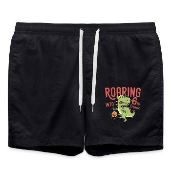 Roaring into 6th Grade Dinosaur Basketball - Short de bain - noir - Devant - AI Model Male 185 light (185cm)
