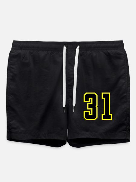 31 Number Jersey - Swim Trunks - black