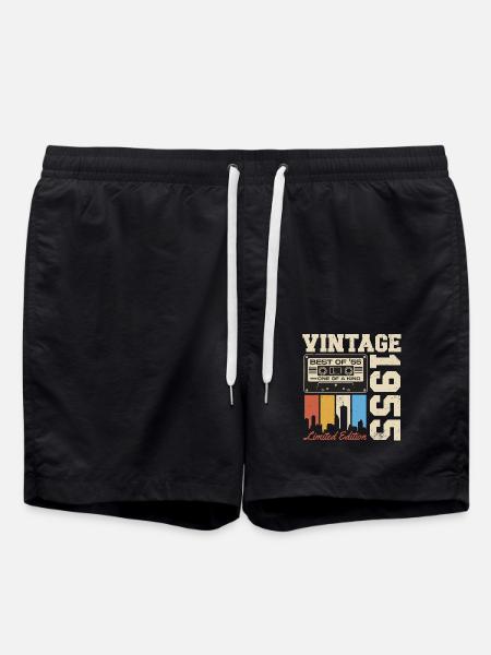 Vintage 1955 Geburtstag Retro Geschenk - Badeshorts - Schwarz