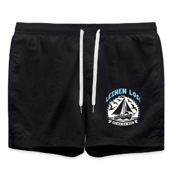 Leinen los und nichts wie weg! Wir legen ab! - Badeshorts - Schwarz - Vorne - AI Model Male 185 light (185cm)