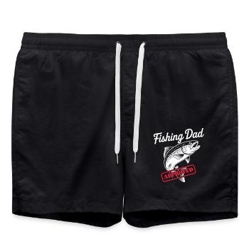 Bester Angelpapa Best Fishing Dad Approved - Badeshorts - Schwarz - Vorne - AI Model Male 185 light (185cm)