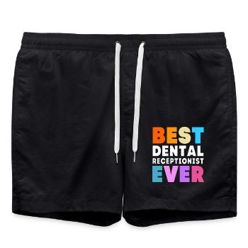 Rezeptionist Zahnarzt - Badeshorts - Schwarz - Vorne - AI Model Male 185 light (185cm)