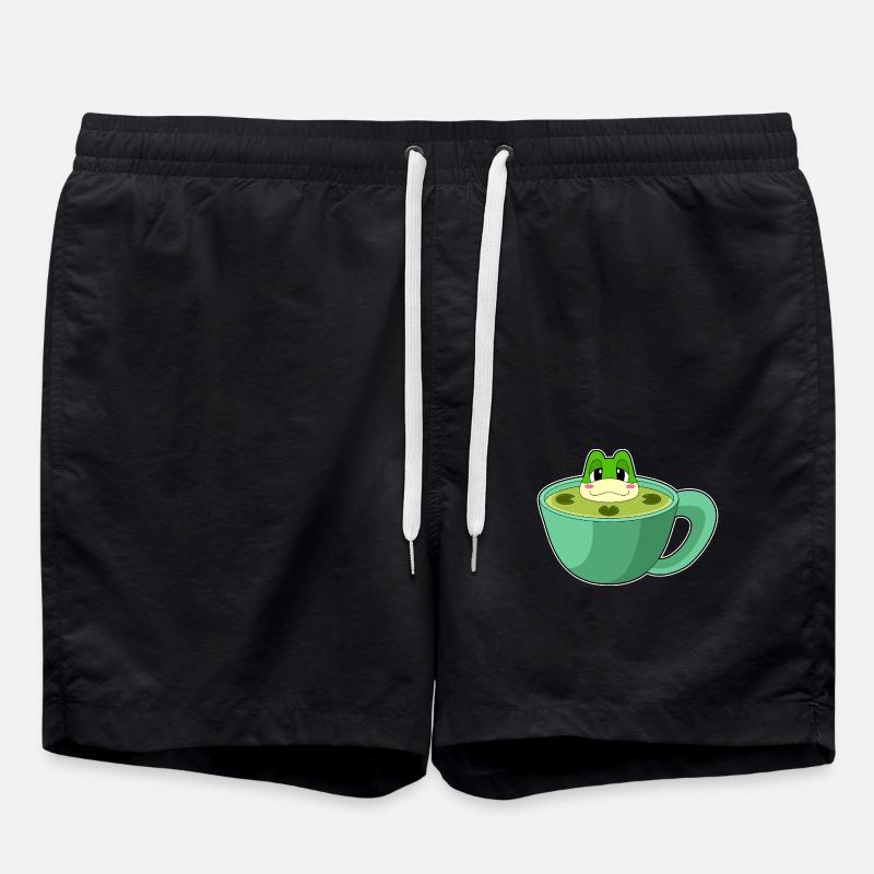 Grenouille étang tasse à café - Short de bain - noir