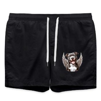 Ange Pitbull avec ailes Design de chien - Short de bain - noir - Devant - AI Model Male 185 light (185cm)