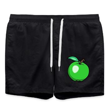Apfel - Badeshorts - Schwarz - Vorne - AI Model Male 185 light (185cm)