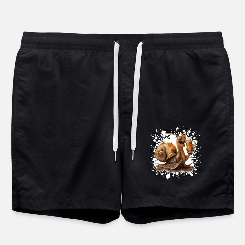 Snail Beer Funny - Swim Trunks - black