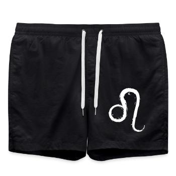 Löwe Leo Sternzeichen Design Symbol Weiß Neu - Badeshorts - Schwarz - Vorne - AI Model Male 185 light (185cm)