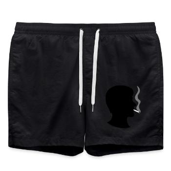 fumeur fumeur cigarette drogues contre les mauvaises herbes cannabis chanvre - Short de bain - noir - Devant - AI Model Male 185 light (185cm)