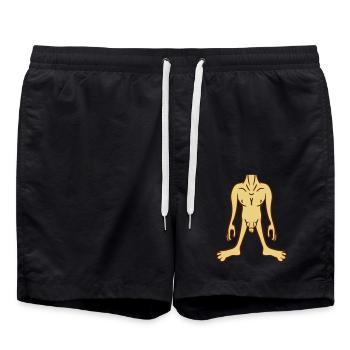 nu nu gros pénis homme sexy mueder papy koe - Short de bain - noir - Devant - AI Model Male 185 light (185cm)