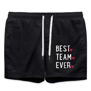 BESTTEAMEVER - Badeshorts - Schwarz - Vorne - AI Model Male 185 light (185cm)