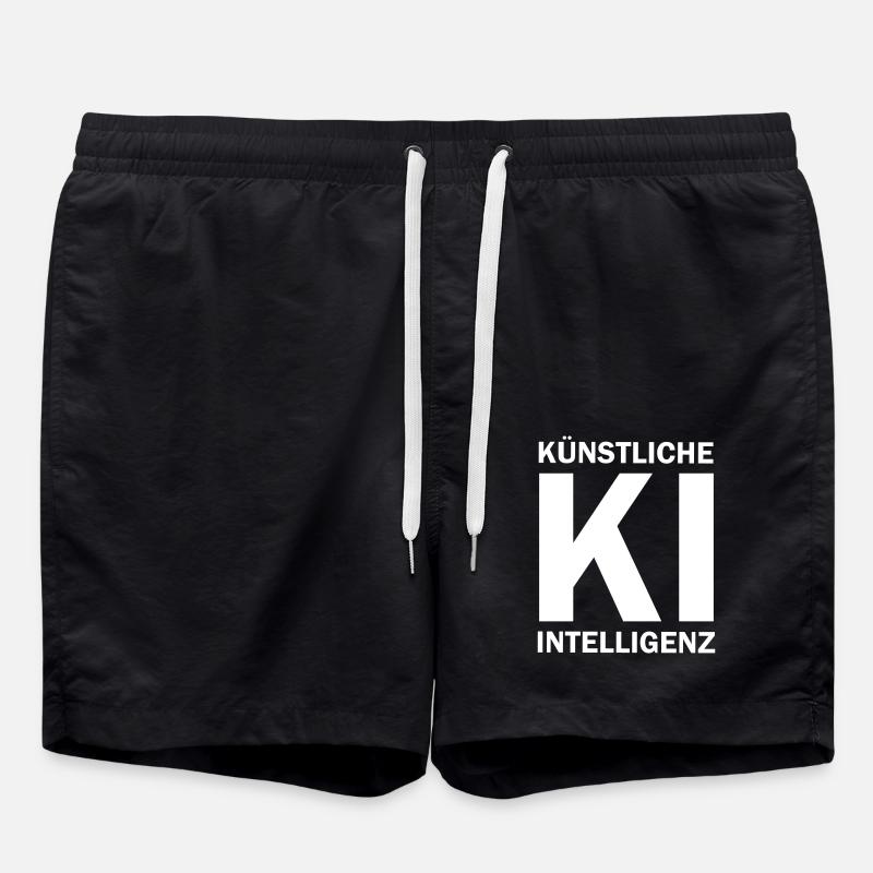 Künstliche Intelligenz KI - Vektor Design - AI - Badeshorts - Schwarz