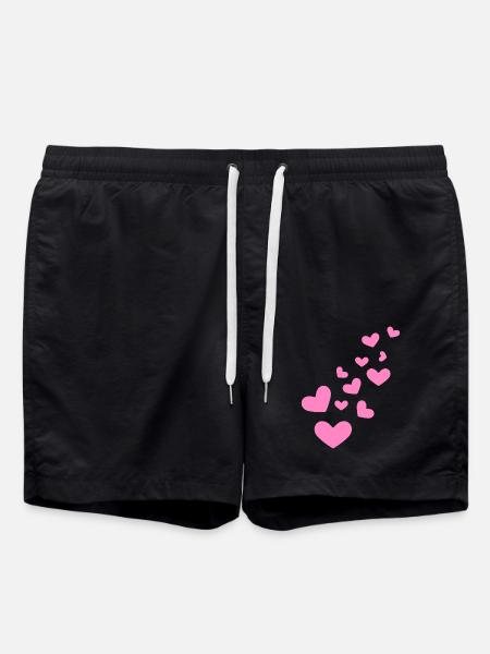Hearts heart pattern gift - Swim Trunks - black