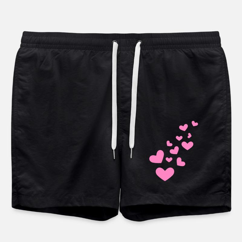 Hearts heart pattern gift - Swim Trunks - black