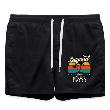 Vintage 1983 83 Birthday Retro Vintage Gift - Swim Trunks - black - Front - AI Model Male 185 light (185cm)