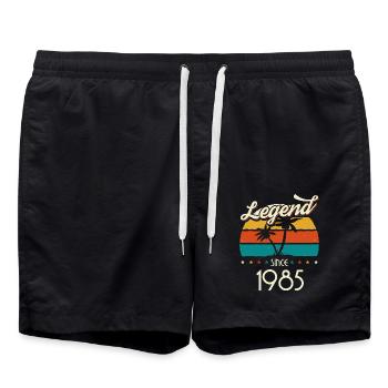 Vintage 1985 85th Birthday Retro Vintage Gift - Swim Trunks - black - Front - AI Model Male 185 light (185cm)