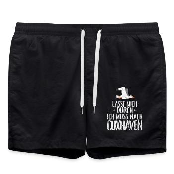 Let me through, I have to go to Cuxhaven Möwe - Swim Trunks - black - Front - AI Model Male 185 light (185cm)