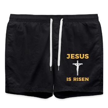 Jésus-Christ Croix Bible Bible Christianisme - Short de bain - noir - Devant - AI Model Male 185 light (185cm)