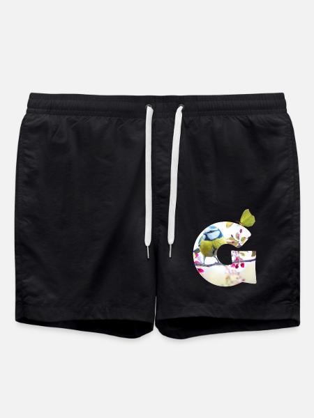 spring bird butterfly g - Swim Trunks - black