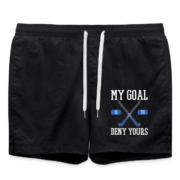 Field hockey goalie gift - Swim Trunks - black - Front - AI Model Male 185 light (185cm)