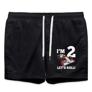 Je suis 2 let’s roll voiture de course pour 2 ans - Short de bain - noir - Devant - AI Model Male 185 light (185cm)