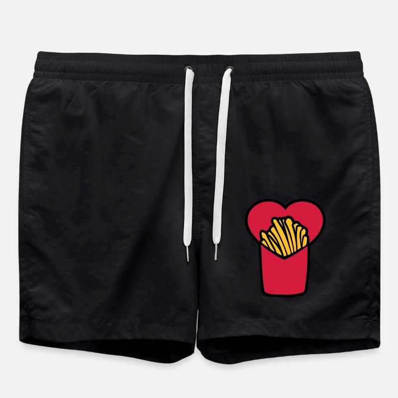 French Fries Love - Swim Trunks - black