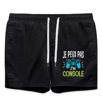 je peux pas j ai console humour gamers jeux video - Short de bain - noir - Devant - AI Model Male 185 light (185cm)