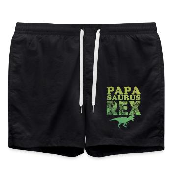 papa saurus rex dinosaure 2 - Short de bain - noir - Devant - AI Model Male 185 light (185cm)