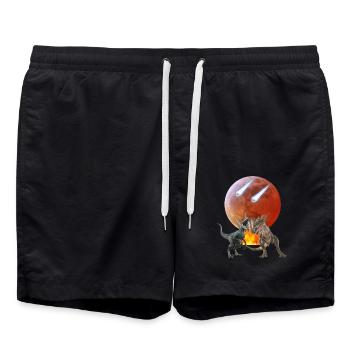 Fin du monde des dinosaures - Short de bain - noir - Devant - AI Model Male 185 light (185cm)