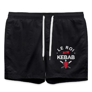 le roi du kebab Cadeau papa chef kebab - Short de bain - noir - Devant - AI Model Male 185 light (185cm)