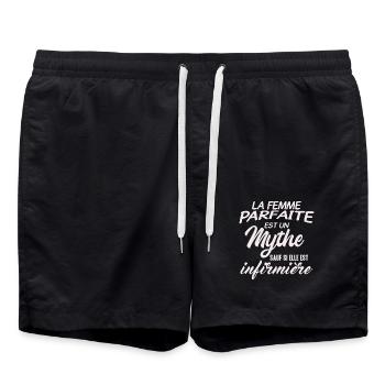 femme parfaite est infirmière 2 - Short de bain - noir - Devant - AI Model Male 185 light (185cm)