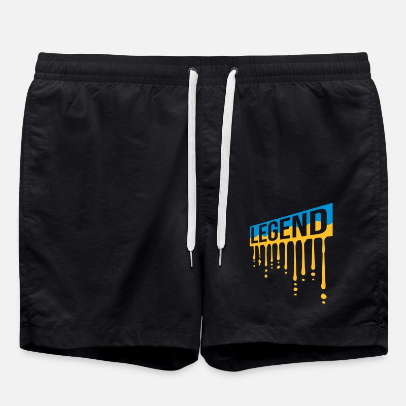 Father's Day Legend Shield Graffiti - Swim Trunks - black