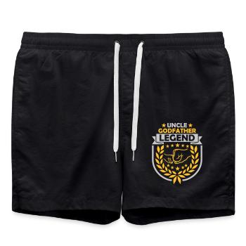 Uncle Godfather Legend Quote - Swim Trunks - black - Front - AI Model Male 185 light (185cm)