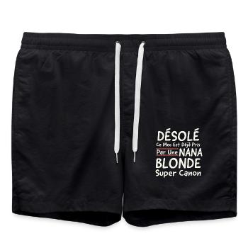 Désolé ce Mec est pris par une nana canon - Short de bain - noir - Devant - AI Model Male 185 light (185cm)