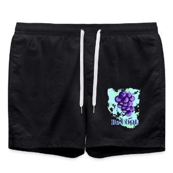 Weintrauben - Badeshorts - Schwarz - Vorne - AI Model Male 185 light (185cm)