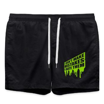 Date Mistakes Quote Logo - Swim Trunks - black - Front - AI Model Male 185 light (185cm)