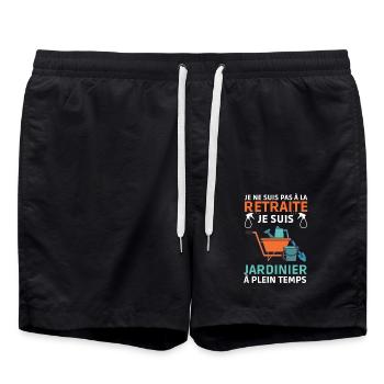 Je ne suis pas retraité je suis jardinier 1 - Short de bain - noir - Devant - AI Model Male 185 light (185cm)