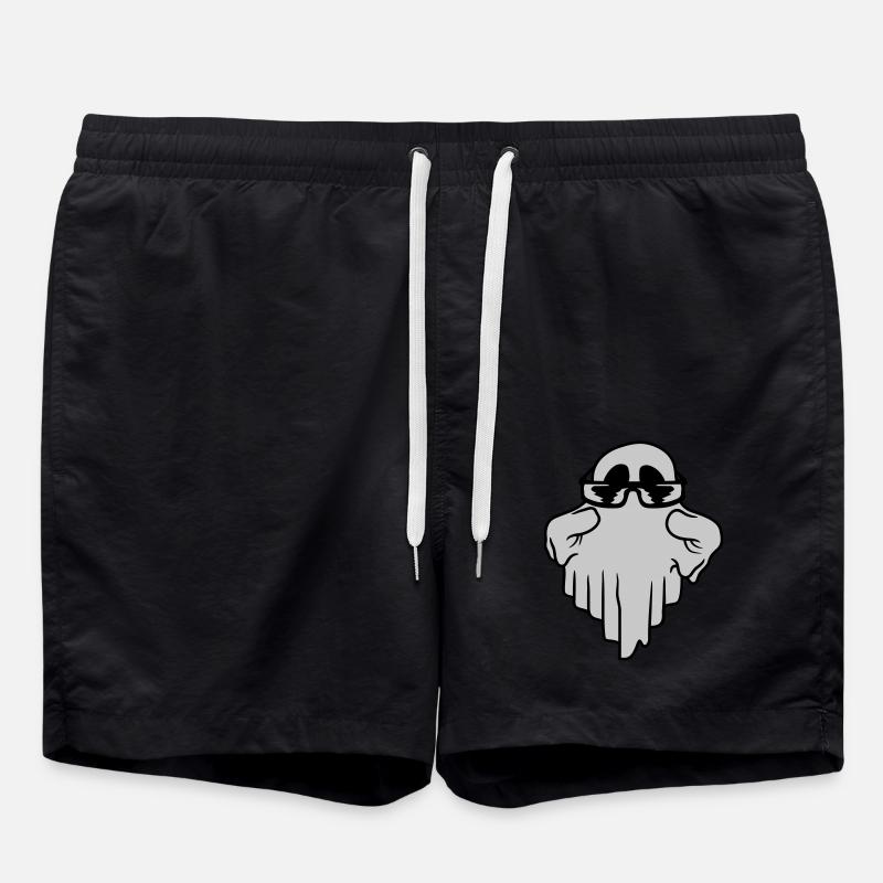 Sunglasses Ghost Comic Halloween - Swim Trunks - black