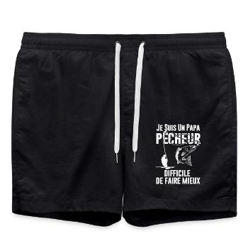 Papa pêcheur 2 - Short de bain - noir - Devant - AI Model Male 185 light (185cm)