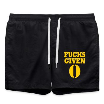 Zero fucks given - Badeshorts - Schwarz - Vorne - AI Model Male 185 light (185cm)