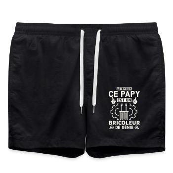 Ce papy est un bricoleur de génie 1 - Short de bain - noir - Devant - AI Model Male 185 light (185cm)