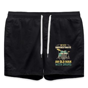 Vieillard avec tambour - Short de bain - noir - Devant - AI Model Male 185 light (185cm)