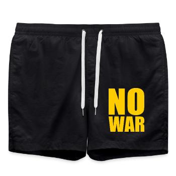 No war - Swim Trunks - black - Front - AI Model Male 185 light (185cm)