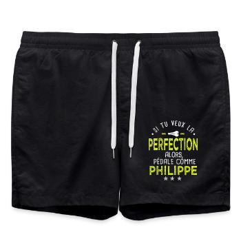 philippe si tu veux la perfection à vélo cycliste - Short de bain - noir - Devant - AI Model Male 185 light (185cm)
