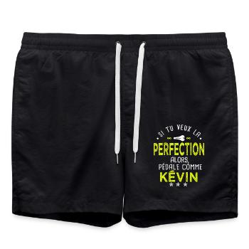 kévin si tu veux la perfection à vélo cycliste - Short de bain - noir - Devant - AI Model Male 185 light (185cm)