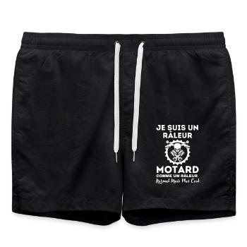 Râleur motard 4 - Short de bain - noir - Devant - AI Model Male 185 light (185cm)